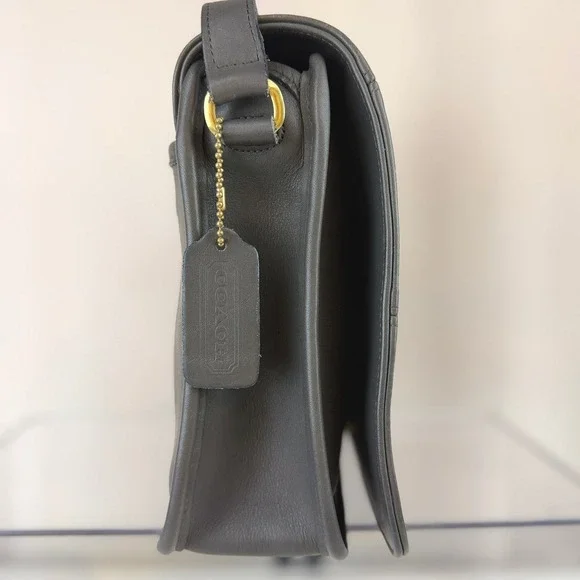 Y2K COACH Tribeca Flap Gray Leather Crossbody Shoulder Purse 9092 USA 90s Bag - Picture 8 of 10